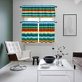 thumbnail image 5 of Colorful Stripes Kitchen Curtains Valances and Tiers Set of 3 Modern Abstract Blue Green Red Yellow Mexican Stripes Tier Curtains and Valance with Rod Pocket for Small Windows, 27.5"x36", 5 of 9