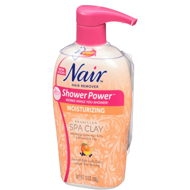 Nair Shower Power Moisturizing Brazilian Spa Clay Hair Remover 13 oz. Pump