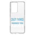 thumbnail image 1 of DistinctInk Clear Shockproof Hybrid Case for Galaxy S21 ULTRA 5G (6.8" Screen) - TPU Bumper Acrylic Back Tempered Glass Screen Protector - I'm The Crazy Famer Warned You About, 1 of 2