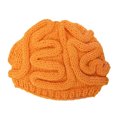 thumbnail image 1 of Funny Brain Knitted Hat Halloween Spoof Props Winter Hat, Orange Aldult, 1 of 4