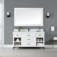 thumbnail image 5 of Maribella 58" Rectangular Bathroom Wood Framed Wall Mirror in White, 5 of 11