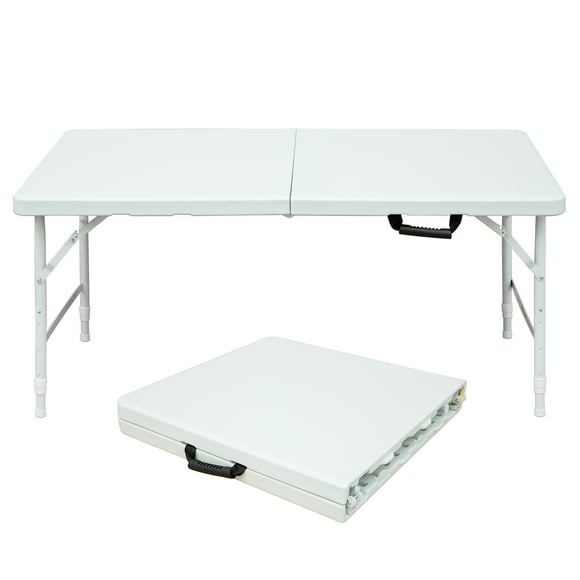 Cobear Portable Folding Table 4ft White Indoor Outdoor Max 135KG for Camping
