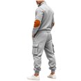 thumbnail image 4 of Gamivast Men's Quarter Zip Tracksuit Stand Collar Pullover and Cargo Pants Set Contrast Patch Outfit for Outdoor Work Hiking Camping Casual Daily Wear, 4 of 7
