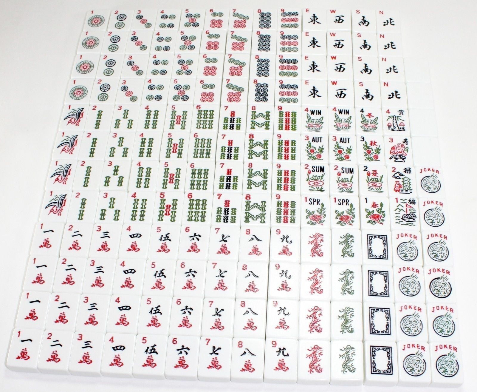 American Mahjong Set 166 Tiles 4 Colors Pushers/Racks Mah Jongg Set Blk Soft Bag