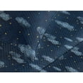 thumbnail image 3 of Ambesonne Night Quilted Coverlet 2 Pcs, Japanese Swirly Clouds Stars, Twin Size, Dark Sky Blue and Yellow, 3 of 4