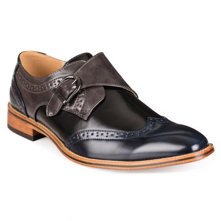 Gino Vitale Men's Three Tone Monk Strap Dress