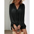 thumbnail image 4 of Button Down Swim Cover Up Shirt Long Sleeve Beach Blouse Bathing Suit Cover Ups for Women, 4 of 7