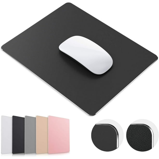 Mouse Pad, Black Premium Hard Metal Aluminum Mousepad, Double Side ...