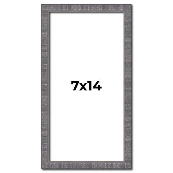 7x14 Frame Slate Blue Distressed Rustic Solid Wood Picture Frame | 0.75 Inch Moulding Width |