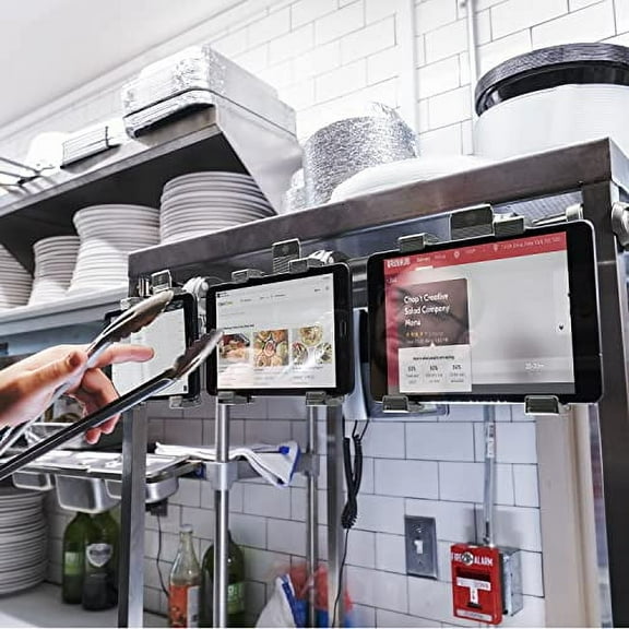 iBOLT Tablet Tower- Point of Purchase/POS Clamp Mount - with 3 TabDock Holders Perfect for Multiple delivery Applications (DoorDash, Uber eats, Postmates, etc.) Fits 7 to 10 inch T