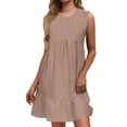 thumbnail image 1 of Timegard Robes d'Été pour Femmes Décontractées Sans Manches Robe Débardeur Sans Manches Ourlet à Volants Plage Boho Robe Courte, 1 of 6