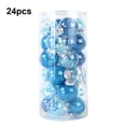 thumbnail image 4 of Bewildely 24 piezas bolas de Navidad adornos de colores boda familia interior exterior patio sala de estar dormitorio accesorios de decoración Kits de decoración para fiestas lago azul Bewildely HA008692-04B, 4 of 6
