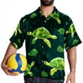 thumbnail image 4 of Turtle Seamless Men's Hawaiian Poplin Casual Printed Button Down Short Summer Beach Shirts, Unisex, 4 of 6