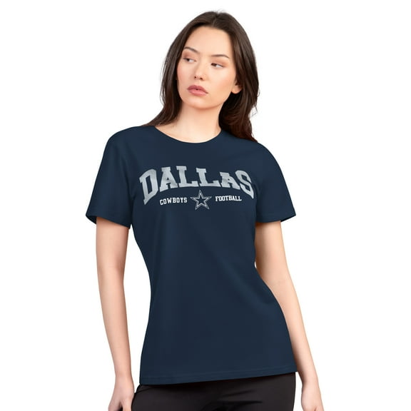 Women's G-III 4Her by Carl Banks  Navy Dallas Cowboys Super-Slim Lightweight Winning Crew T-Shirt