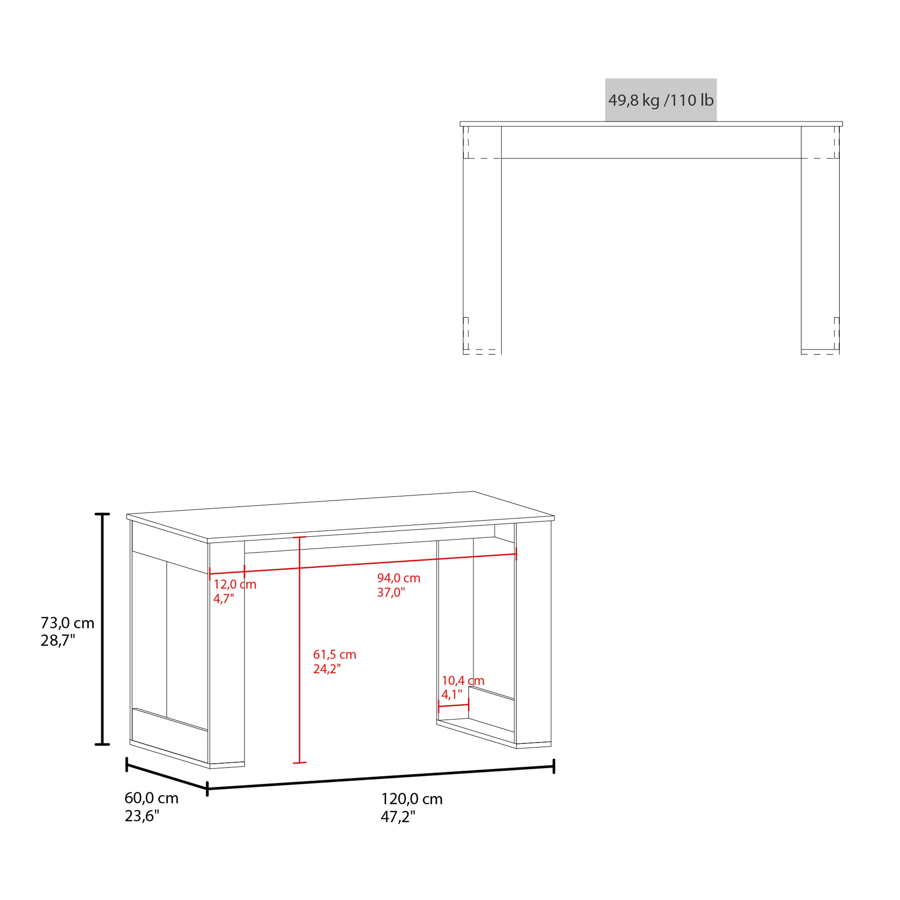 120 Writing Desk, Home Office, White
