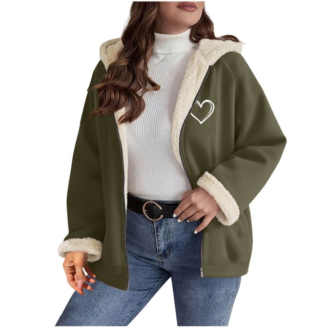 Vestes pour Femmes Longueur Régulière Décontractée Polyester Manches Longues à Capuche