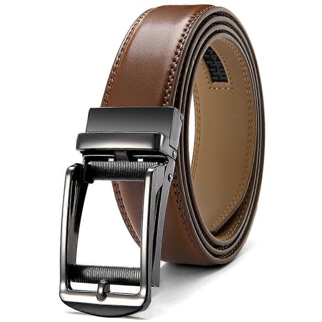 Click belt for men, 1 3/8" ratchet belt with sliding buckle, adjustable trim for a perfect fit.