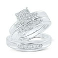 thumbnail image 3 of 10K White Gold His Hers Round Diamond Square Matching Wedding Set 1/2ctw, Womens Size: 5-10, Mens Size: 7-13, 3 of 3