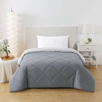 Mainstays Reversible Microfiber Comforter Grey Twin XL All-Season