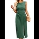 thumbnail image 2 of Vestidos Casuales para Mujer, Vestido de Color Liso, Chaleco Sin Mangas, Falda de Verano con Temperamento Ceñido A la Cintura. Verde S, 2 of 9
