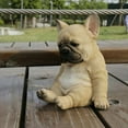 thumbnail image 3 of FNNMNNR Sleepy French Bulldog Puppy Statue Resin Lawn Sculpture Super Cute Garden Yard Decor, 3 of 5