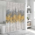 thumbnail image 6 of Yellow Grey Abstract Shower Curtain, Waterproof Shower Curtains for Bathroom, Gradient Geometric Graffiti Modern Art Washable Fabric Bathtub Curtain Set Bath Decor with 12 Hooks Extra Long 72"x96", 6 of 8
