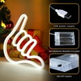 thumbnail image 4 of LINLIN Hand Shape Finger Neon Signs, LED Neon Lights Decorative Wall Light USB or Battery Operated Neon Light Sign White Light Up Signs for Bedroom Living Room Game Room Decoration, 4 of 8