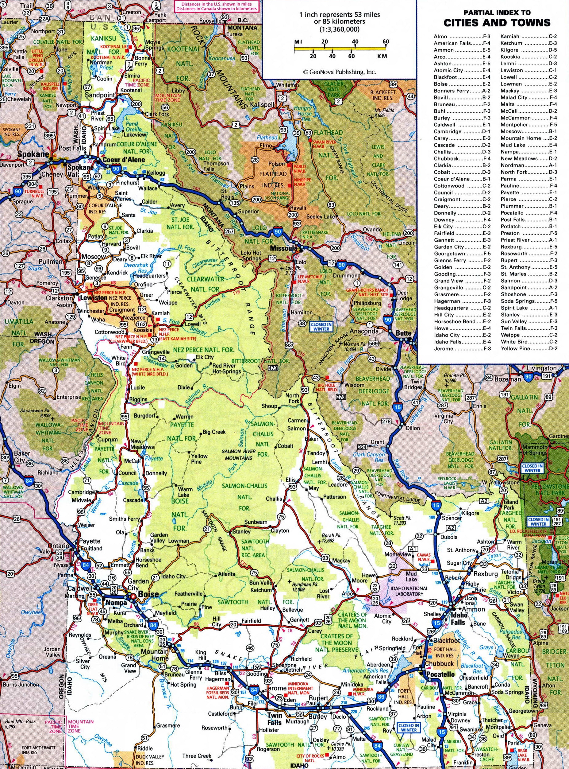 Printable Idaho Map