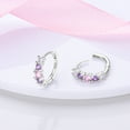 thumbnail image 2 of MULA European Original Purple Gradient 925 Sterling Silver Hoop Earrings CZ For Women Jewelry Birthday Gift, 2 of 6