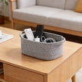 thumbnail image 1 of HaoXun 10L Rectangular Rope Storage Basket with Handles - 32.5x22.5x14cm Nylon Woven Organizer for Home Nursery, 1 of 6