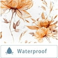 thumbnail image 4 of Orange Grey Watercolor Floral Shower Curtain, Flower Leaves  Aesthetic Art Bathroom Decor, Waterproof Fabric with 12 Hooks,72x72 in, 4 of 7