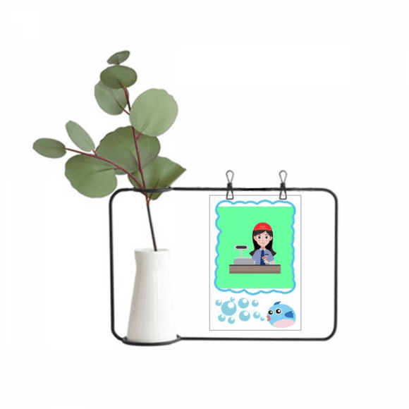 Service Cashier Supermarket Checkout Transparent Glass Hanging Vases Decoration Bottle