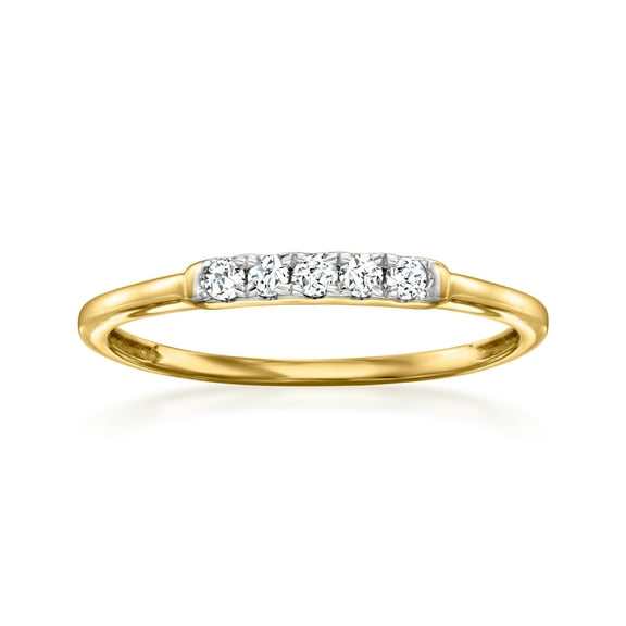 Ross-Simons 0.10 ct. t.w. Diamond 5-Stone Ring in 10kt Yellow Gold, Women's, Adult