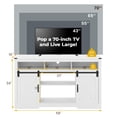 thumbnail image 4 of Mayincolor Farmhouse TV Stand, 34'' Tall Entertainment Center for 65+ Inch TV, Rustic Console with Sliding Door (White), 4 of 8