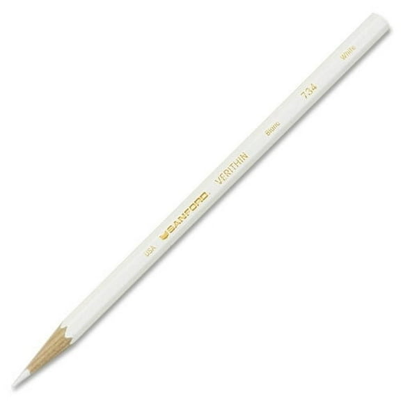 Sanford Prismacolor Verithin Colored Pencils White Lead - White Barrel - 1 Dozen