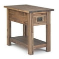 thumbnail image 3 of Monroe SOLID ACACIA WOOD 14 inch Wide Rectangle Rustic Narrow Side Table in Rustic Natural Aged Brown, 3 of 12
