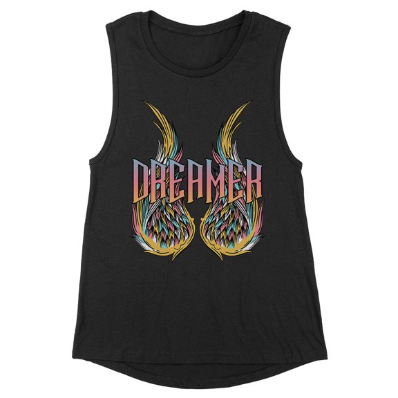 Wings Dreamer Women's Muscle Tank Large Black