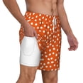 thumbnail image 3 of Picia Dots On Orange Background pattern Mens Swim Trunks with Compression Liner Stretch Beach Shorts Quick Dry with Zipper Pockets No-Chafing Board Shorts-Medium, 3 of 9