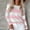 Pink, variant on Blouses for Women Novelty Trendy Striped Color Block Long Sleeved Crew Neck Tunics Stretch Comfy Relaxed Fit 2025 Basic Tees