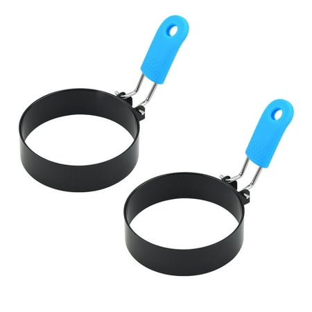 

HeroNeo Omelette Ring Round Fried Egg Mold with Anti-Scald Silicone Handle Stainless Steel Pancake Mould Tool for Frying Egg