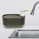 thumbnail image 1 of Dispensador de jabón de cocina, exprimidor de jabón para platos, organizador versátil, moderno y esencial con soporte para esponja para baños de hotel negro, 1 of 8
