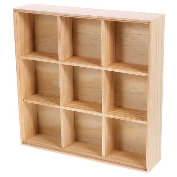 WESIEVYA Wooden Compartment Storage Case 1Set 11.0X11.0X2.4In
