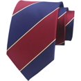 thumbnail image 1 of ORUYROP Cravate Formelle en Soie Jacquard Bleu Gris à Rayures Classiques pour Hommes, 1 of 4