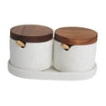 thumbnail image 1 of 2 piezas de tarro de condimento de porcelana, tarro de cerámica para azúcar, recipiente para sal, cocina moderna, 1 of 8