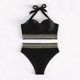 thumbnail image 2 of Cismea - Bikini de Tanga para Mujer, Traje de BañO con Estampado de Leopardo, Sexy Bikini Triangular de 2 Piezas（Negro） Cismea bañador, 2 of 6