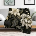thumbnail image 5 of Black Modern Botanical Elegant Contemporary Blanket French Vintage Euro Style Soft Throw Blanket 50"x60" Soft Cozy Throw Blanket Throw Size Warm Plush Blankets for All Season, 5 of 6