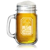 16oz Mason Jar Glass Mug w/Handle Gift The Green Dragon