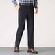thumbnail image 5 of Pantalones de traje casuales con bolsillos y botones de color liso para hombre, 5 of 9