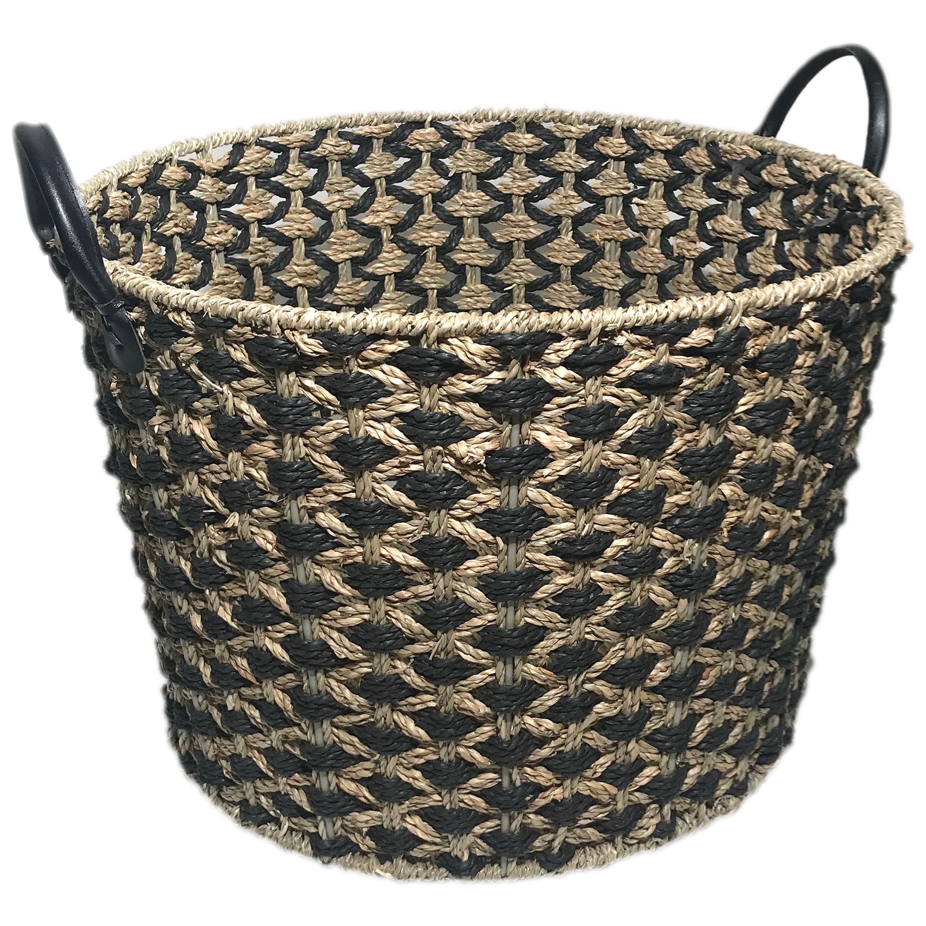 Better Homes & Gardens Large Seagrass Basket Black