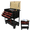 Black+Red+Wooden, variant on 3-Drawer Rolling Tool Cart with Solid Oak Worktop, 400lbs Capacity Mobile Tool Box Organizer, Heavy-Duty Mechanic Utility Cart with Gas Struts, Locking Drawer, Black&Red